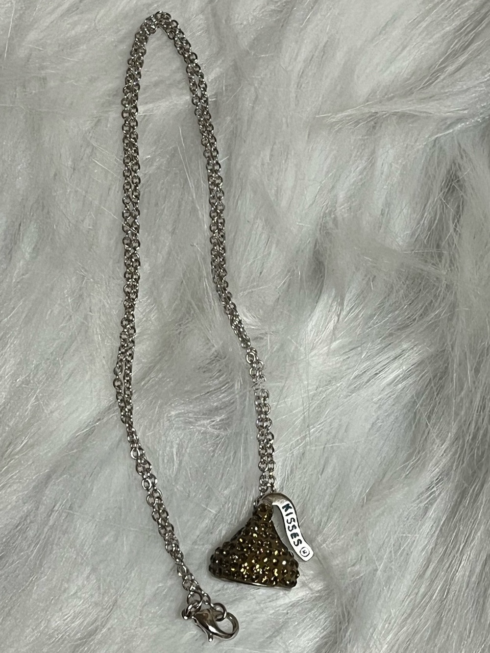 Sterling Hersheys Kiss Crystal Pendant